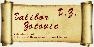 Dalibor Zotović vizit kartica